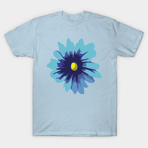 lovely beautiful blue colored flower pattern T-Shirt by Fafi